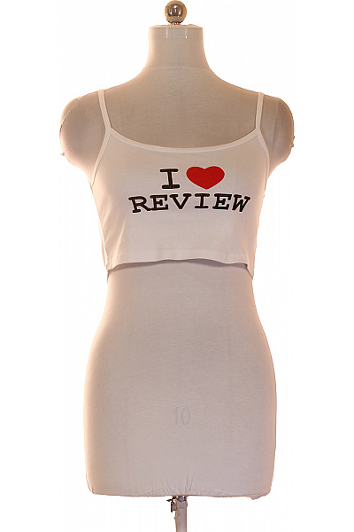 REVIEW Dámské bílé bavlněné tričko crop top s potiskem Vel. EU m | REVIEW | obrázek 2