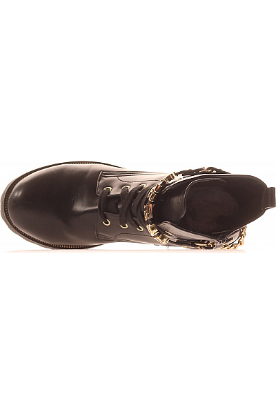 Guess Dámské černé kožené kotníkové šněrovací boty s řetízkem Vel. 39 | Guess | obrázek 2