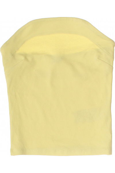 gina tricot Dámské žluté tričko bez rukávů crop top bavlněné jednobarevné Velikost EU XS | gina tricot | obrázek 2