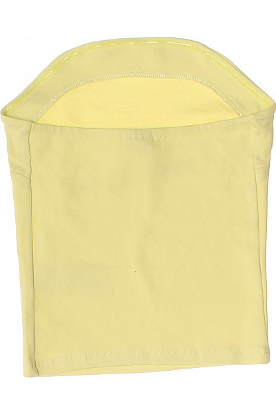 gina tricot Dámské žluté tričko bez rukávů crop top bavlněné jednobarevné Velikost EU XS | gina tricot | obrázek 3