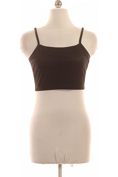 dámské černé crop top hladké úzké ramínka Vel. EU XS | Unimoda | obrázek 2