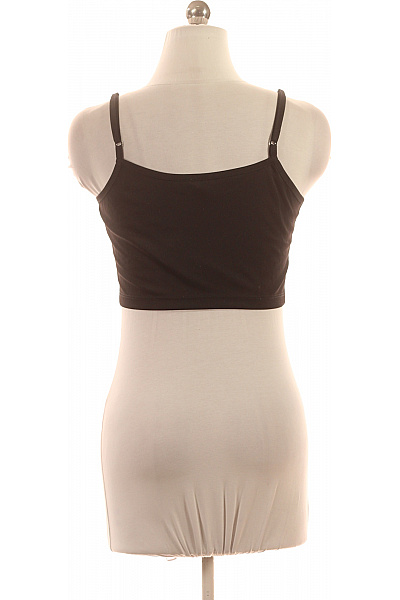 dámské černé crop top hladké úzké ramínka Vel. EU XS | Unimoda | obrázek 3
