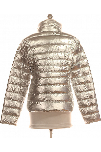 ONLY Stříbrná prošívaná puffer bunda se zipem Vel. S | ONLY | obrázek 2
