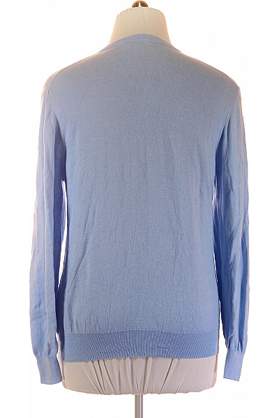 MAX TONSO CASHMERE Modrý bavlněný pulovr basic Velikost XL | MAX TONSO CASHMERE | obrázek 2
