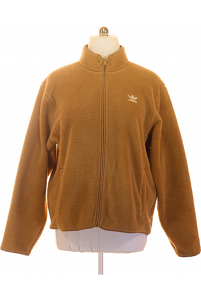 ADIDAS Hnědá pánská mikina na zip se stojáčkem sherpa Vel. XL | ADIDAS | obrázek 2