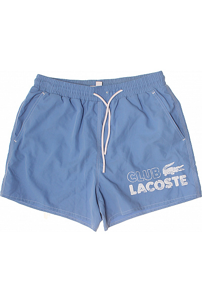 LACOSTE Modré Pánské Plavecké Kraťasy S Potiskem Velikost S