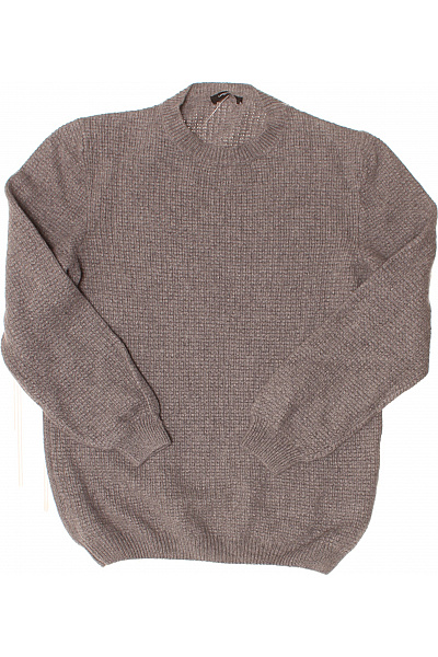 LAWRENCE GREY Pánský Hnědý Kašmírový Pulovr Pletený Teplý Basic Velikost M