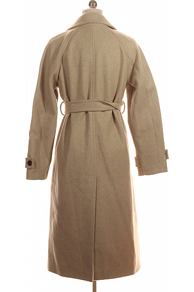 Bershka Béžový dlouhý elegantní kabát s páskem Vel. XS | Bershka | obrázek 2