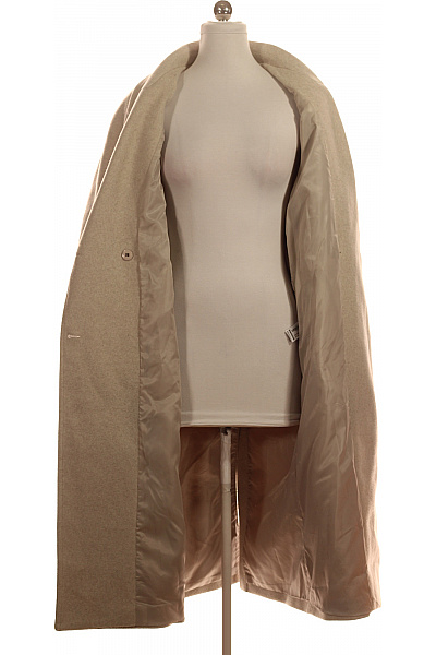 Bershka Béžový dlouhý elegantní kabát s páskem Vel. XS | Bershka | obrázek 3