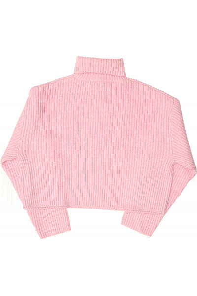 ONLY růžový žebrovaný crop svetr se stojáčkem Velikost S | ONLY | obrázek 2