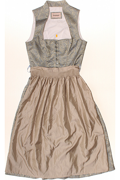 Dámské šaty dirndl béžové s výšivkou Vel. S | Unimoda | obrázek 2
