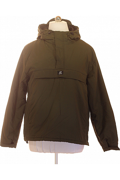 PULL&BEAR Pánská khaki anorak bunda přes hlavu s kapucí Vel. XXL | PULL&BEAR | obrázek 2