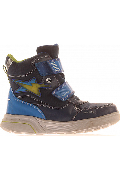 GEOX Modré Kotníkové Zimní Nepromokavé Boty Na Suchý Zip Velikost 34