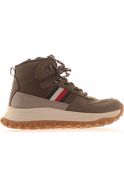 TOMMY HILFIGER Khaki Kotníkové Outdoorové šněrovací Boty Vel. 32