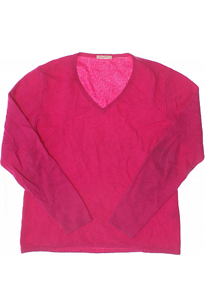 MAX TONSO CASHMERE Dámský Kašmírový Svetr Do Véčka Růžový Velikost Xl