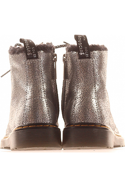 Dr.Martens Dětské stříbrné kotníkové šněrovací boty s kožíškem Velikost 30 | Dr.Martens | obrázek 4