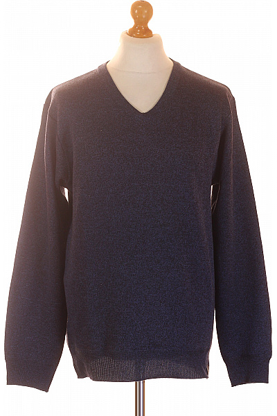 aquascutum pánský svetr do véčka s dlouhým rukávem modrý Vel. L | aquascutum | obrázek 2