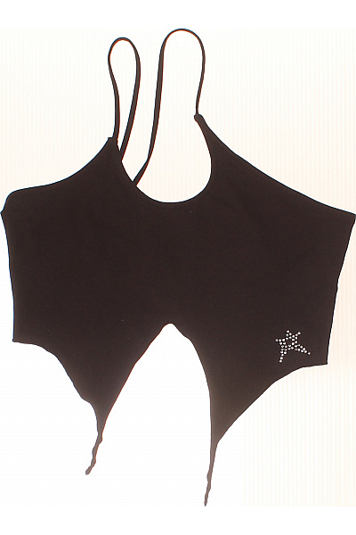 REVIEW dámské černé tričko bez rukávů crop top asymetrické Velikost S | REVIEW | obrázek 2