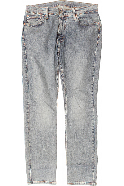 LEVIS Pánské Džíny Modré Strečové Rovné Seprané Velikost 32/30