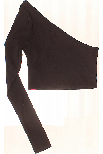 REVIEW Černé asymetrické tričko s dlouhým rukávem a výšivkou crop top Vel. XS | REVIEW | obrázek 3