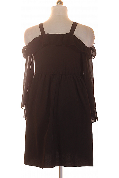 Dámské černé šaty s odhalenými rameny a dlouhým rukávem Vel. XS | Unimoda | obrázek 2