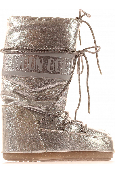 Moon Boot Stříbrné Kozačky Zimní Zateplené Sněhule Vel. 35-38