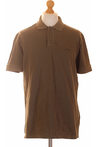 Hugo Boss Pánské Polo Tričko S Krátkým Rukávem Khaki Velikost L
