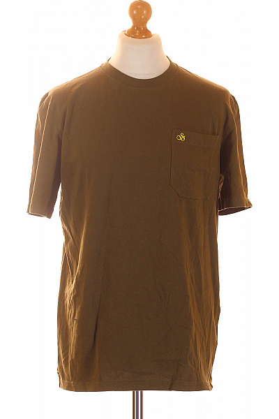Scotch & Soda Pánské Tričko S Krátkým Rukávem A Kapsou Khaki Vel. L
