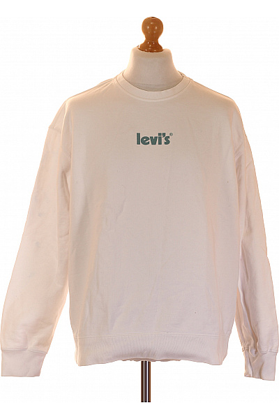 LEVIS pánská mikina s dlouhým rukávem bílá crewneck Velikost L | LEVIS | obrázek 2