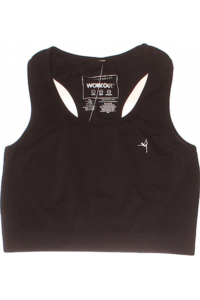 workout Dámský černý crop top na cvičení hladký bezešvý Velikost 34/36 | workout | obrázek 2