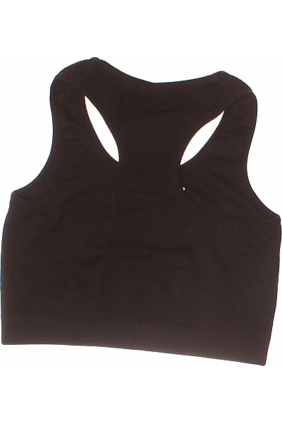 workout Dámský černý crop top na cvičení hladký bezešvý Velikost 34/36 | workout | obrázek 3