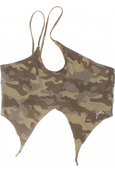 REVIEW Dámské maskáčové tričko bez rukávů crop top s kamínky Vel. M | REVIEW | obrázek 2