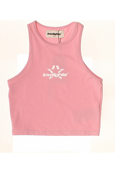 Lowlights růžové tílko crop top s potiskem bavlna Velikost S | Lowlights | obrázek 2