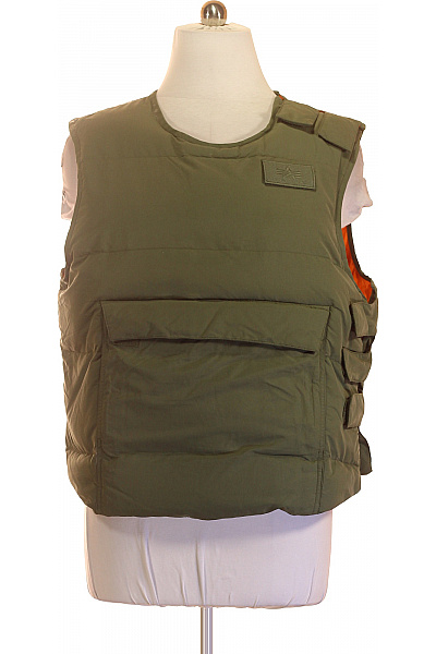 Alpha Industries Pánská khaki zateplená prošívaná vesta bez rukávů Velikost l | Alpha Industries | obrázek 2