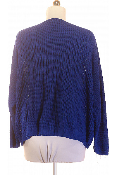 Modrý pletený pulovr do V oversized Vel. XXL | Unimoda | obrázek 2