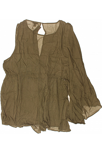 boohoo dámský overal s krátkým rukávem volné khaki | boohoo | obrázek 2
