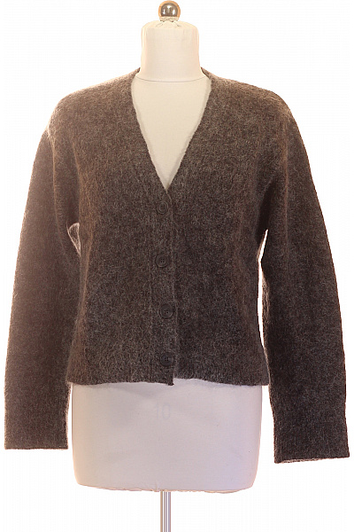 Hnědý pletený kardigan do véčka na knoflíky Velikost EU 38 | Unimoda | obrázek 2