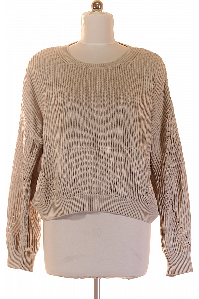 True Religion Béžový Pletený Crop Pulovr Se Spadlými Rameny Velikost EU S