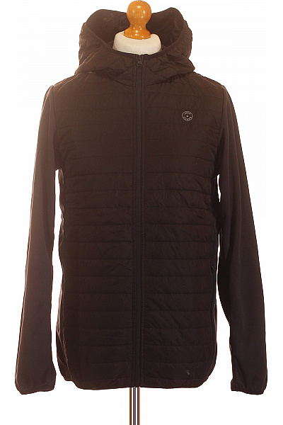 JACK & JONES Černá Chlapecká Prošívaná Bunda S Kapucí Outdoor Velikost 176