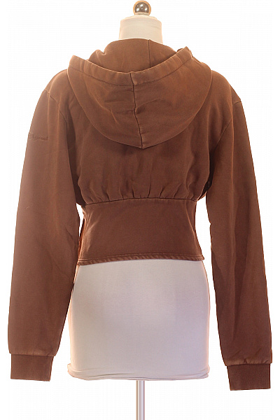 Guess Hnědá bavlněná crop mikina na zip s kapucí Velikost EU S | Guess | obrázek 3