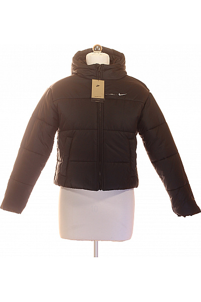Nike Černá Prošívaná Puffer Bunda S Kapucí Vel. EU S