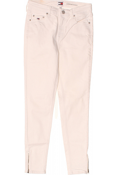 TOMMY HILFIGER Dámské Bílé Skinny Džíny Se Zipy Velikost 28/32