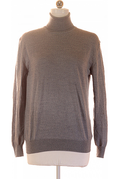 MAX TONSO CASHMERE Šedý Vlněný Rolák Basic Vel. L