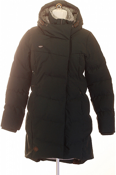 Ragwear Černá Zimní Dlouhá Bunda S Kapucí Prošívaná Vel. L