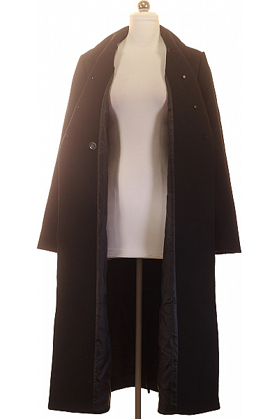 Černý elegantní zavinovací kabát s páskem Vel. EU 36 | Unimoda | obrázek 4