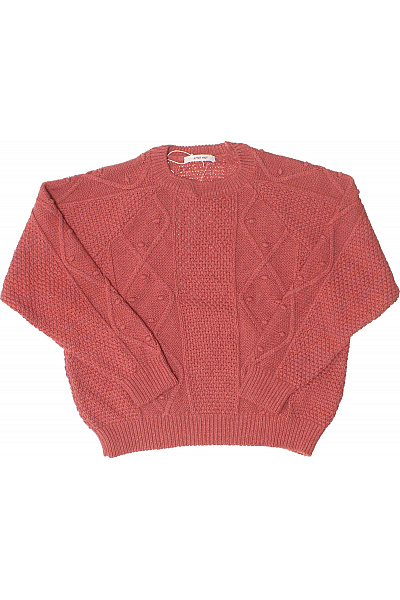 Červený pletený oversized pulovr s copánkovým vzorem Vel. 36 | Unimoda | obrázek 2