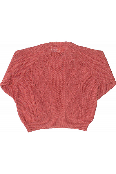 Červený pletený oversized pulovr s copánkovým vzorem Vel. 36 | Unimoda | obrázek 3