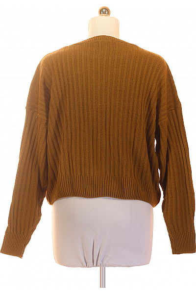 IN THE STYLE Hnědý žebrovaný crop pulovr se spadlými rameny Velikost 14 | IN THE STYLE | obrázek 3