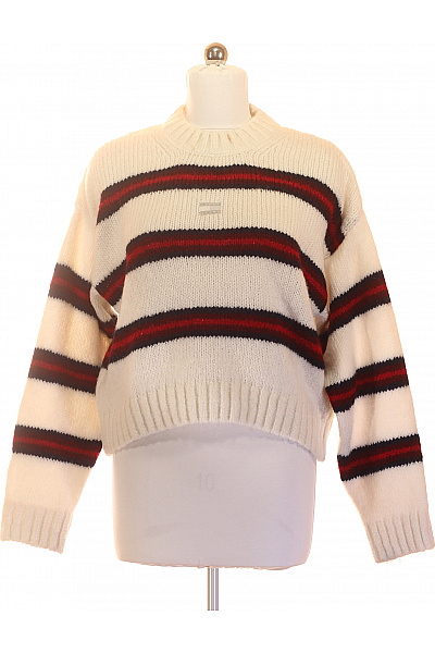 TOMMY HILFIGER Bílý pruhovaný crop pulovr se stojáčkem Vel. EU L | TOMMY HILFIGER | obrázek 2