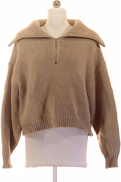 Béžový vlněný pulovr na zip oversized Velikost 36 | Unimoda | obrázek 2